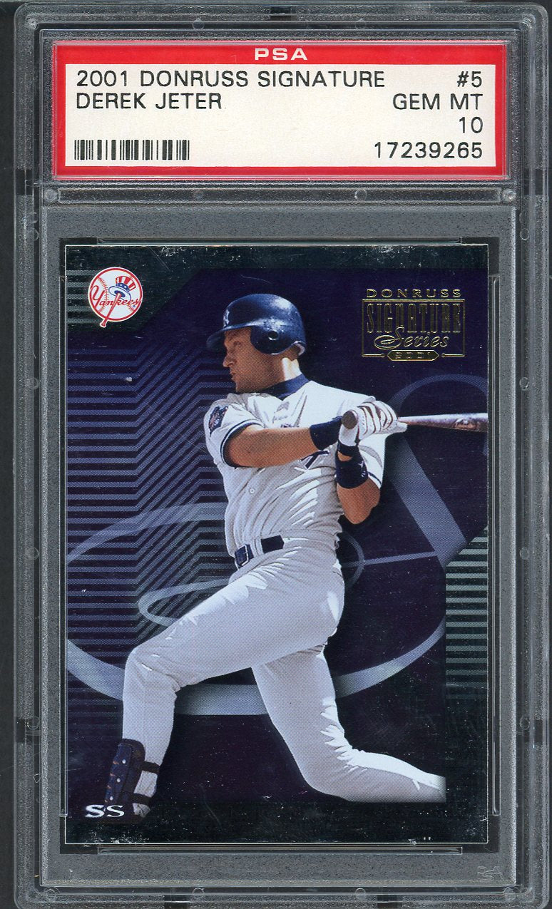 2001 Donruss Signature #  5 Derek Jeter Yankees PSA 10 GEM MINT 563484