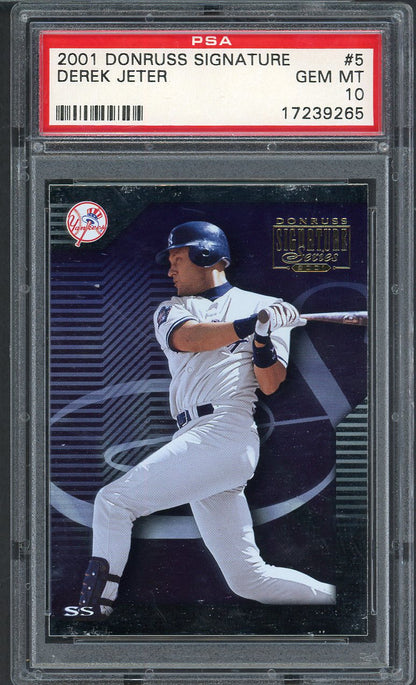 2001 Donruss Signature #  5 Derek Jeter Yankees PSA 10 GEM MINT 563484