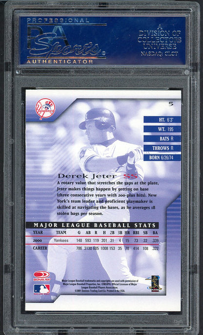 2001 Donruss Signature #  5 Derek Jeter Yankees PSA 10 GEM MINT 563484