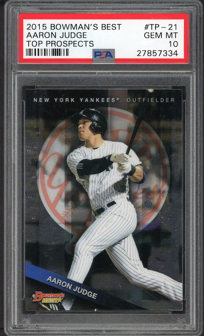2015 Bowman Prospects #TP21 Aaron Judge Yankees PSA 10 GEM MINT 563487