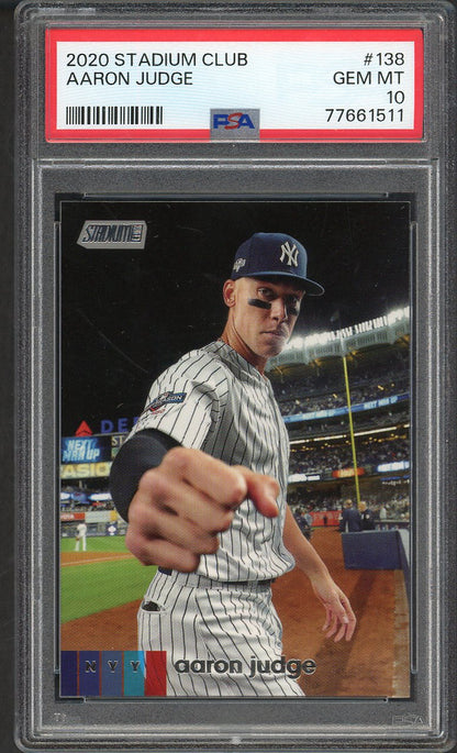 2020 Stadium Club #138 Aaron Judge Yankees PSA 10 GEM MINT 563488