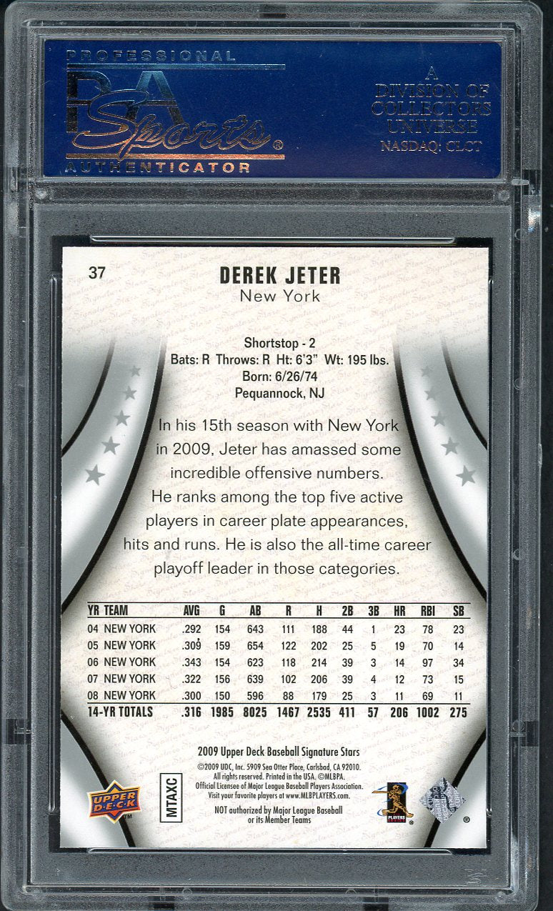 2009 Upper Deck # 37 Derek Jeter Yankees PSA 10 GEM MINT 563495