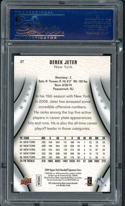 2009 Upper Deck # 37 Derek Jeter Yankees PSA 10 GEM MINT 563495