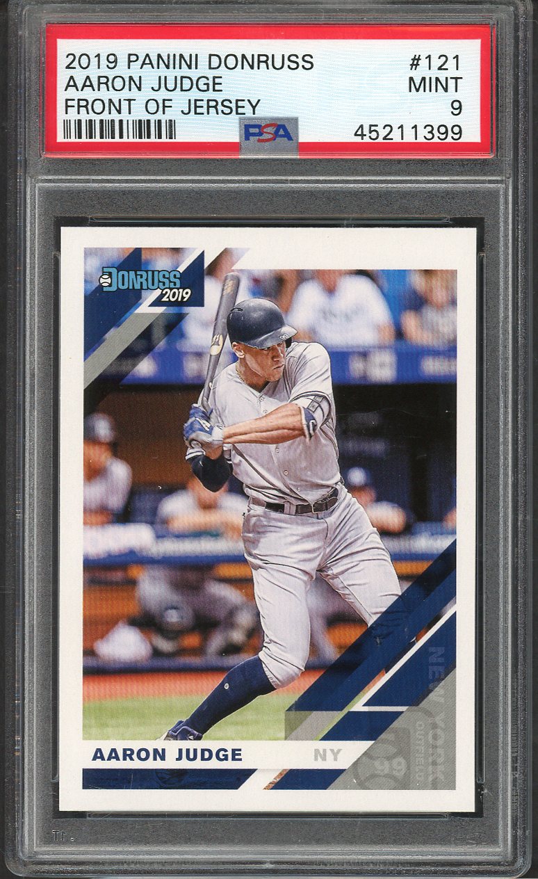 2019 Panini Donruss #121 Aaron Judge Yankees PSA 9 MINT Front 563497