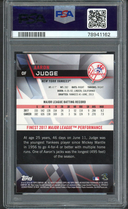 2018 Topps Finest #  1 Aaron Judge Yankees PSA 10 GEM MINT 563498