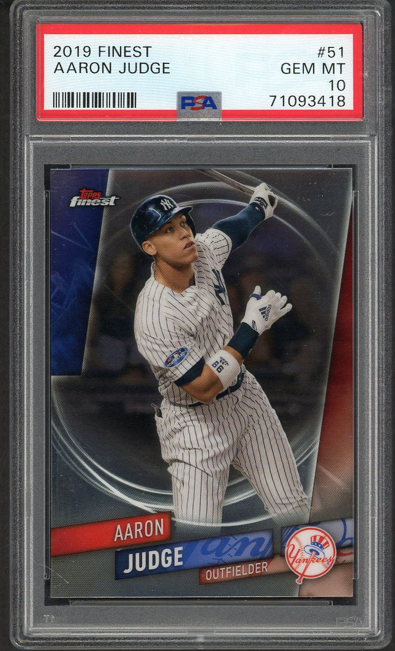 2019 Topps Finest # 51 Aaron Judge Yankees PSA 10 GEM MINT 563500