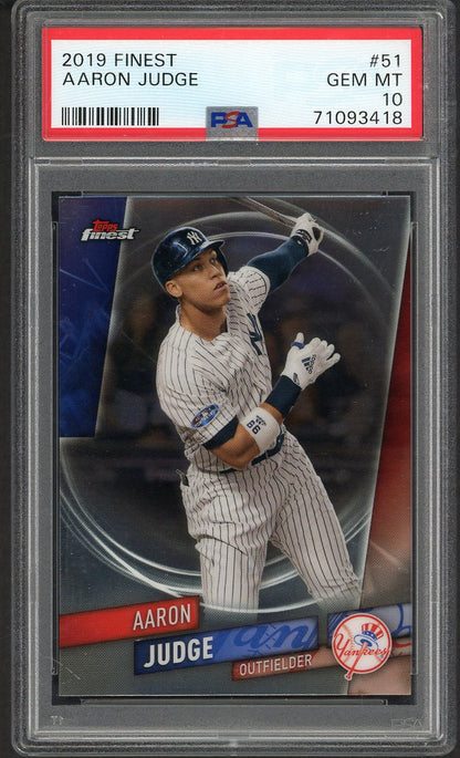 2019 Topps Finest # 51 Aaron Judge Yankees PSA 10 GEM MINT 563500