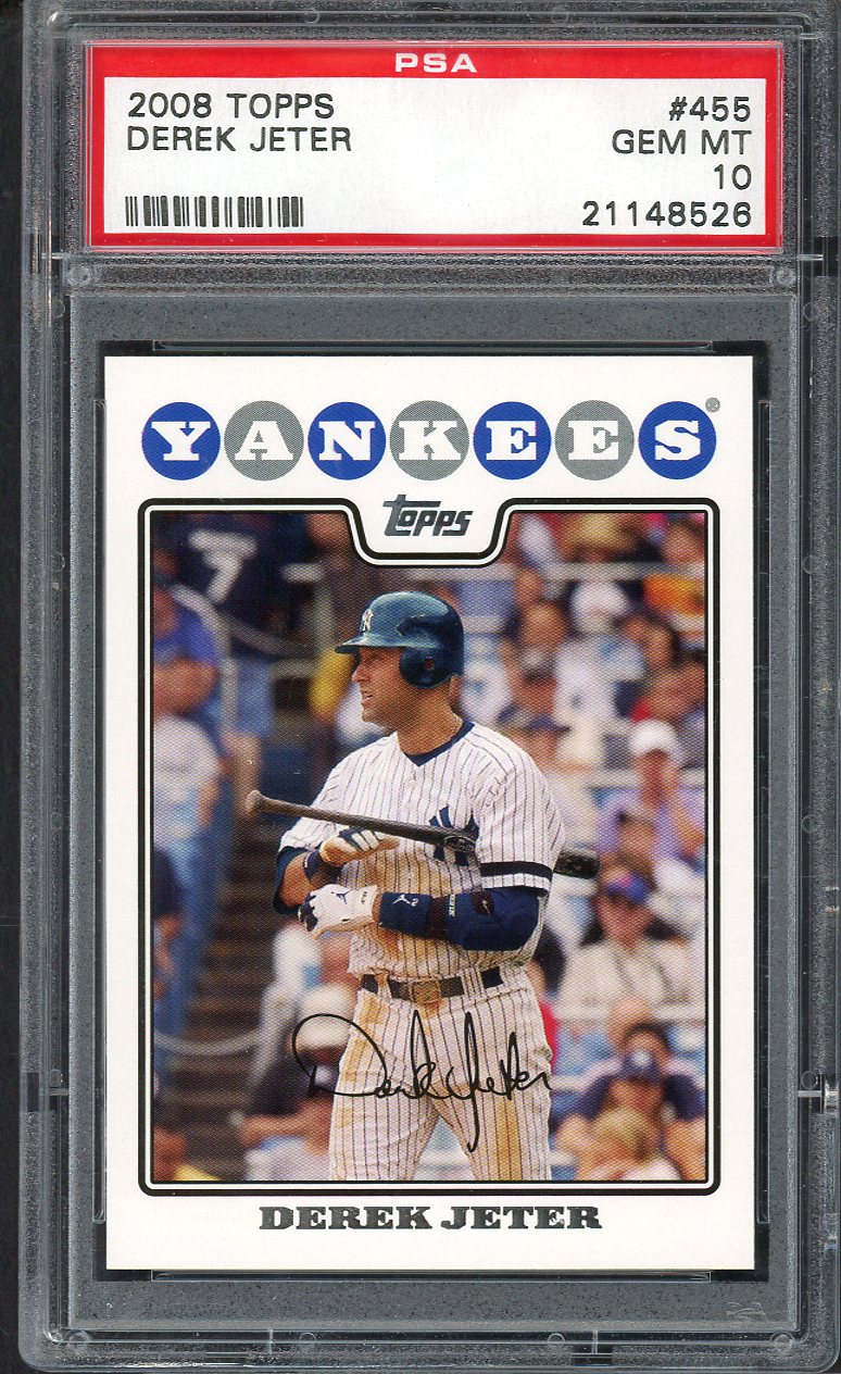 2008 Topps #455 Derek Jeter Yankees PSA 10 GEM MINT 563501