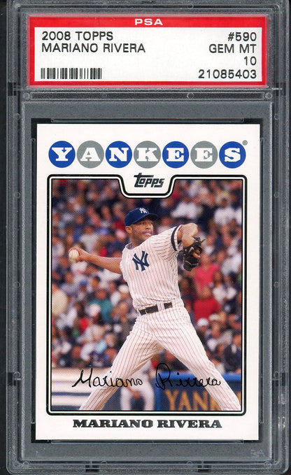 2008 Topps #590 Mariano Rivera Yankees PSA 10 GEM MINT 563502