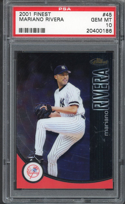 2001 Topps Finest # 45 Mariano Rivera Yankees PSA 10 GEM MINT 563505