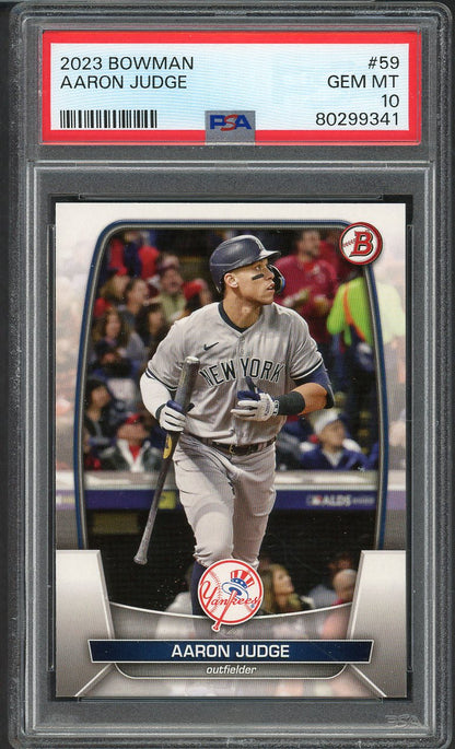 2023 Bowman # 59 Aaron Judge Yankees PSA 10 GEM MINT 563507
