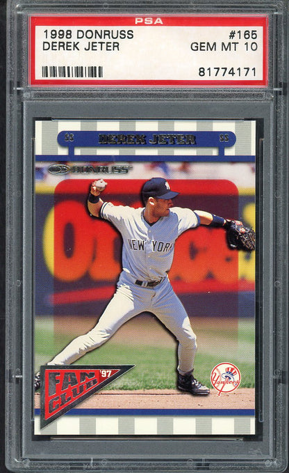 1998 Donruss #165 Derek Jeter Yankees PSA 10 GEM MINT 563517
