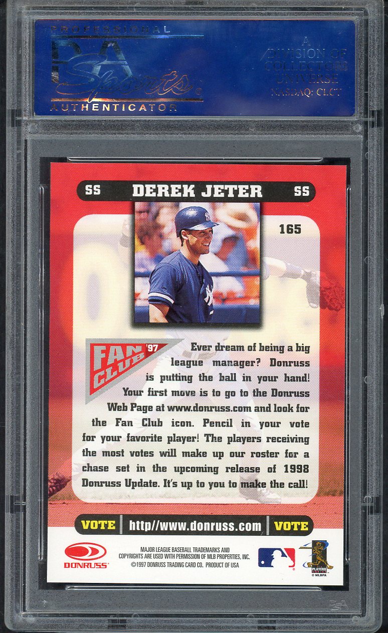 1998 Donruss #165 Derek Jeter Yankees PSA 10 GEM MINT 563517