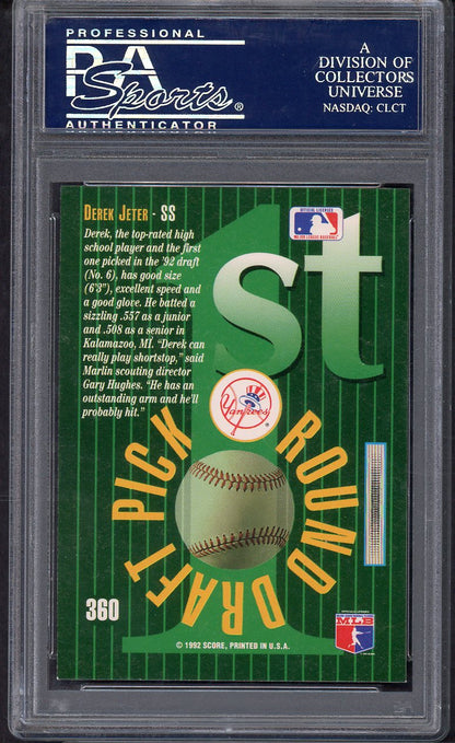 1993 Score Select #360 Derek Jeter Yankees PSA 10 GEM MINT 563521