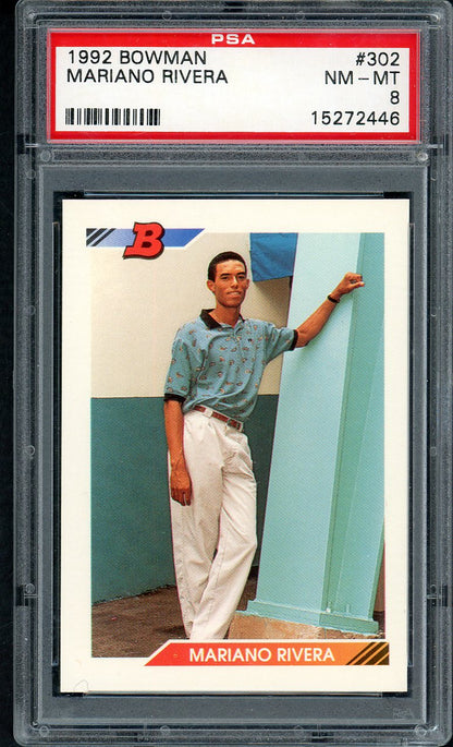 1992 Bowman #302 Mariano Rivera Yankees PSA 8 NM/MT 563524