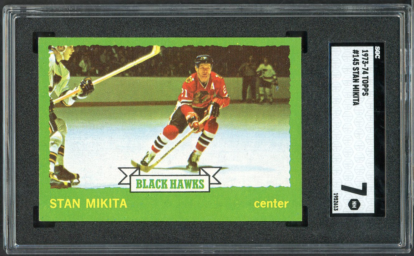 1973 Topps Hockey #145 Stan Mikita Black Hawks SGC 7 NM 563552