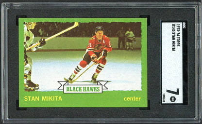 1973 Topps Hockey #145 Stan Mikita Black Hawks SGC 7 NM 563552