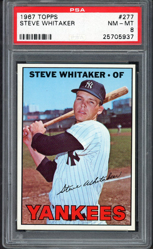 1967 Topps Baseball #277 Steve Whitaker Yankees PSA 8 NM/MT 563561