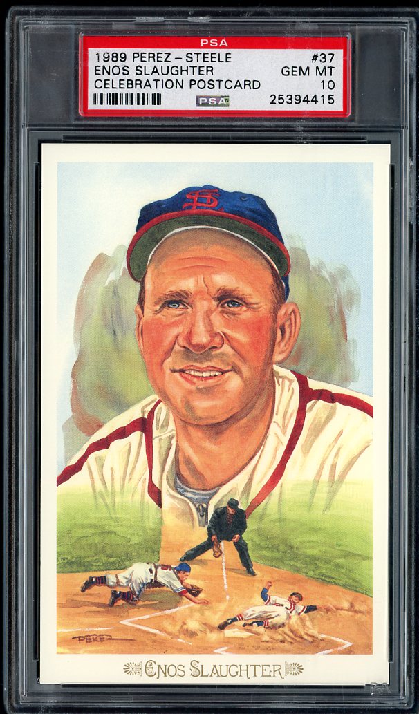 1989 Perez Steele Celebration # 37 Enos Slaughter Cardinals PSA 10 GEM MINT