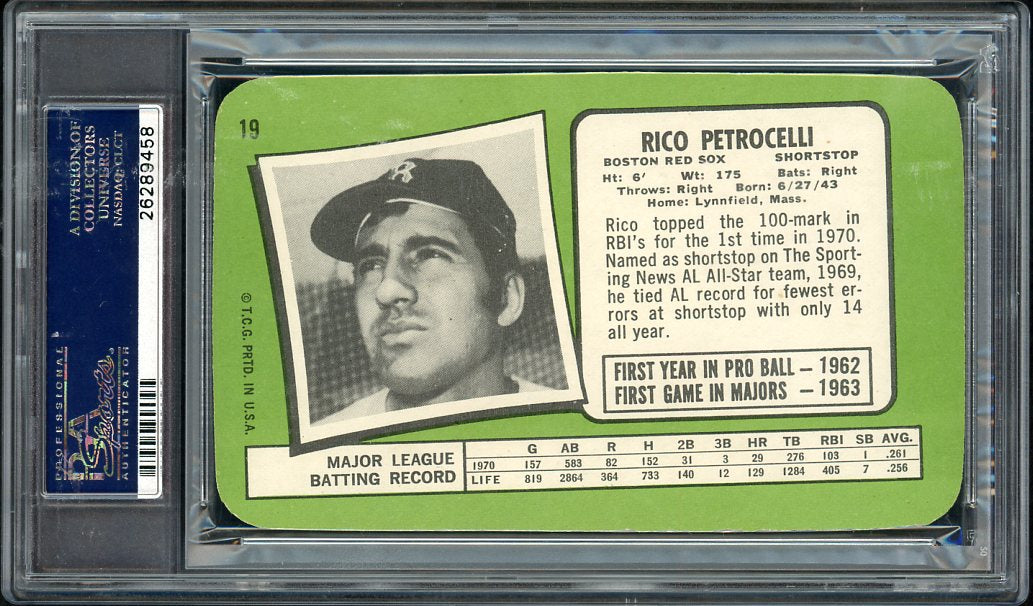 1971 Topps Baseball Supers # 19 Rico Petrocelli Red Sox PSA 9 MINT 563588