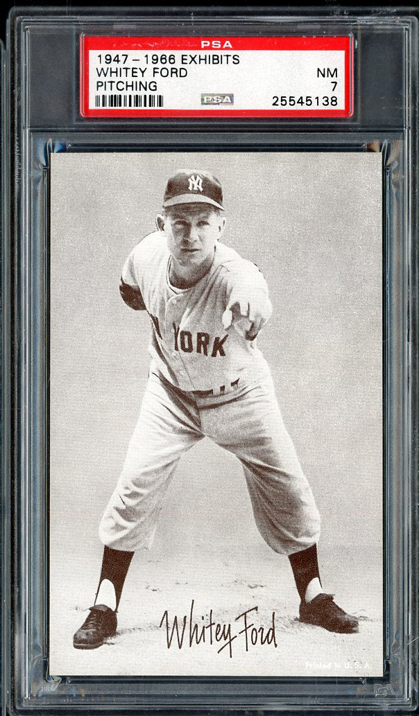 1947-66 Exhibits Whitey Ford Yankees PSA 7 NM Pitching 563591