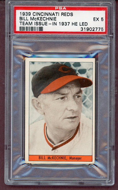 1939 Cincinnati Reds Team Issue Bill McKechnie PSA 5 EX 563597