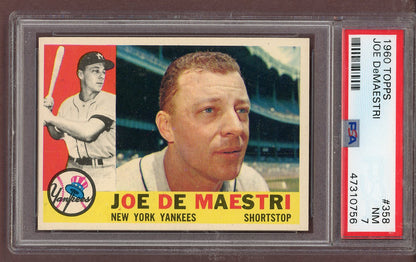 1960 Topps Baseball #358 Joe Demaestri Yankees PSA 7 NM 563601