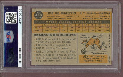 1960 Topps Baseball #358 Joe Demaestri Yankees PSA 7 NM 563601