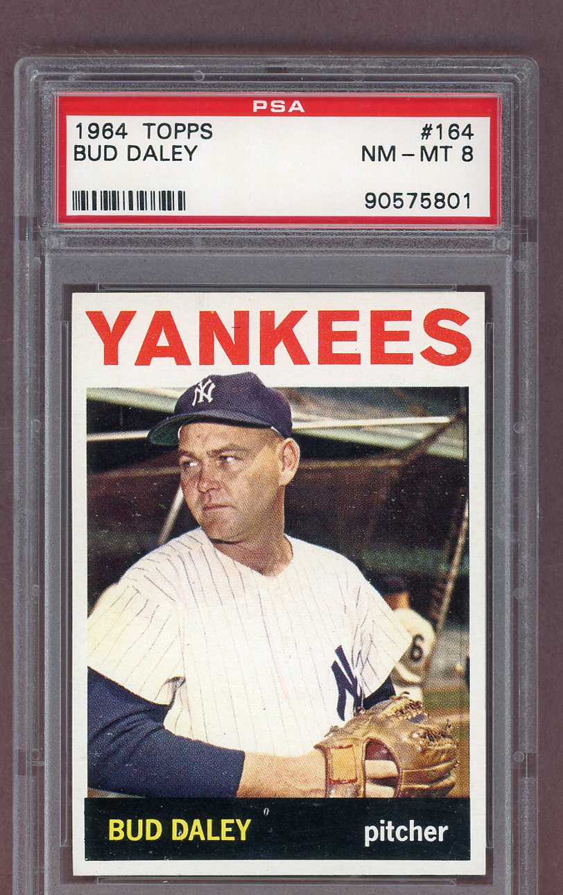 1964 Topps Baseball #164 Bud Daley Yankees PSA 8 NM/MT 563603
