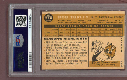 1960 Topps Baseball #270 Bob Turley Yankees PSA 8 NM/MT 563604