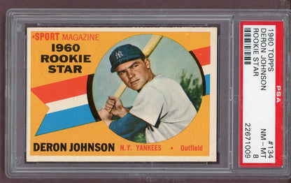 1960 Topps Baseball #134 Deron Johnson Yankees PSA 8 NM/MT 563605