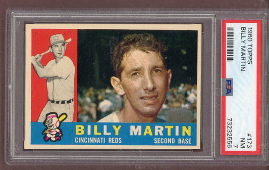 1960 Topps Baseball #173 Billy Martin Reds PSA 7 NM 563609