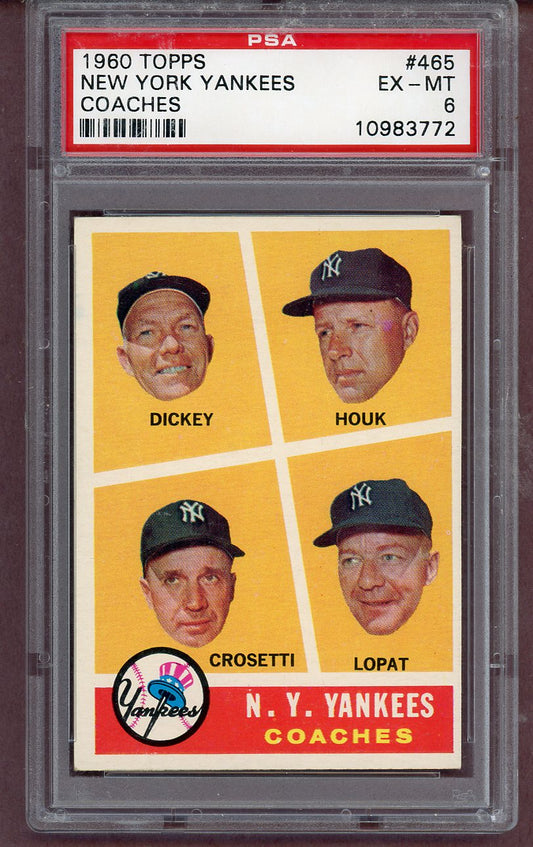 1960 Topps Baseball #465 Bill Dickey Yankees PSA 6 EX-MT 563610