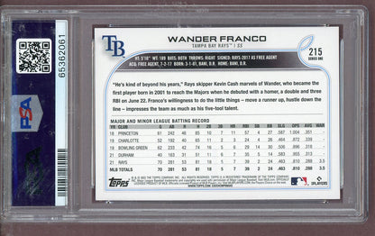 2022 Topps #215 Wander Franco Rays PSA 10 GEM MINT 563633