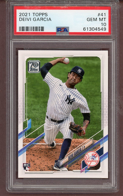 2021 Topps #041 Deivi Garcia Yankees PSA 10 GEM MINT 563634