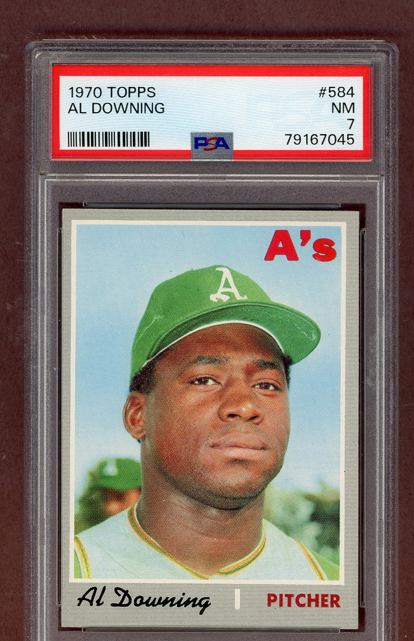 1970 Topps Baseball #584 Al Downing A's PSA 7 NM 563643