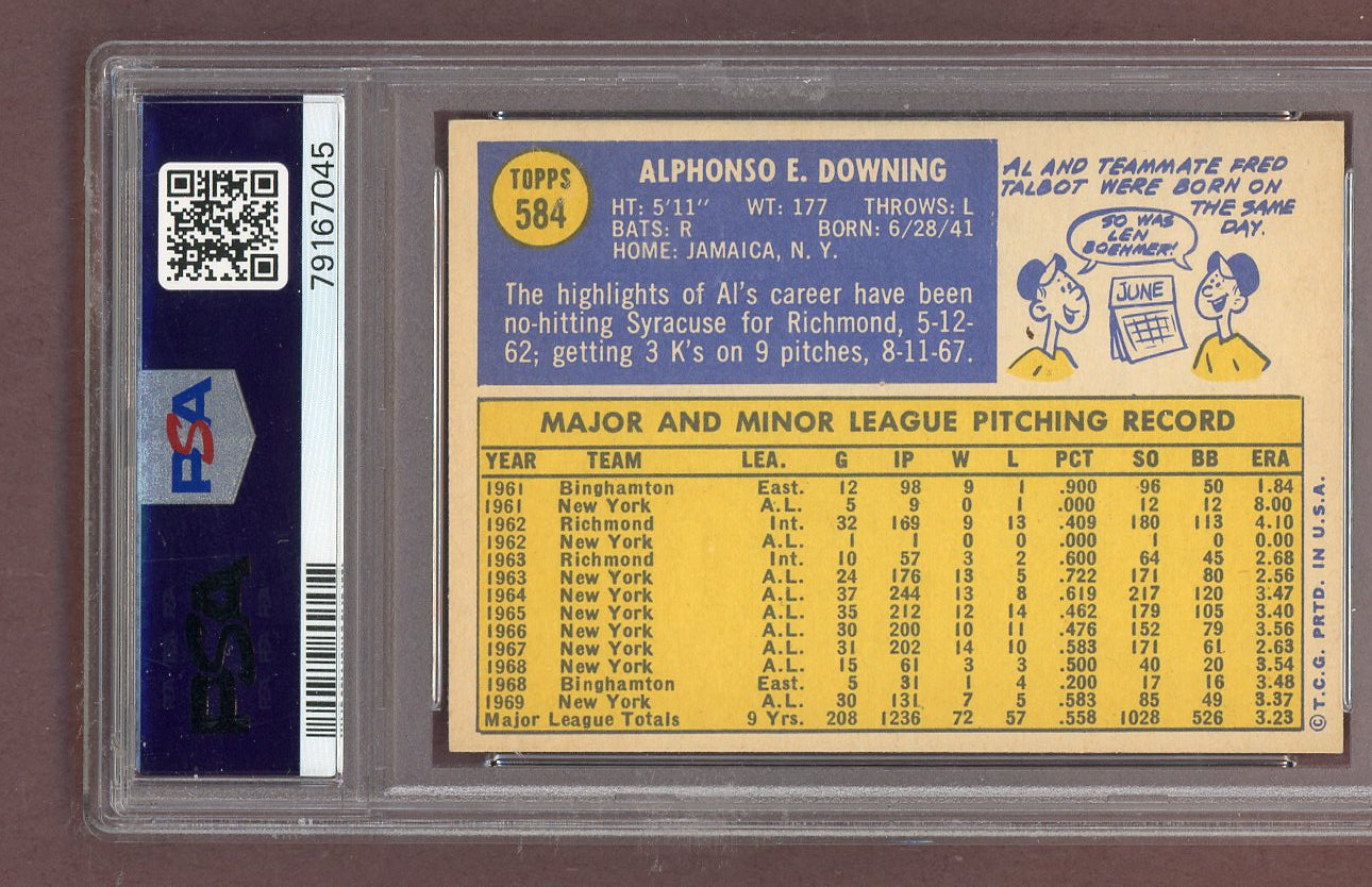 1970 Topps Baseball #584 Al Downing A's PSA 7 NM 563643