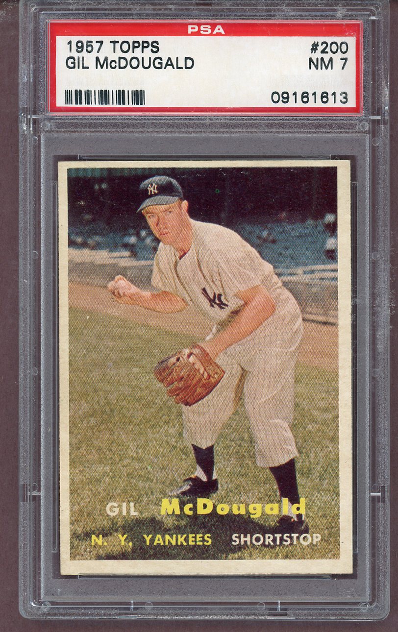 1957 Topps Baseball #200 Gil McDougald Yankees PSA 7 NM 563645