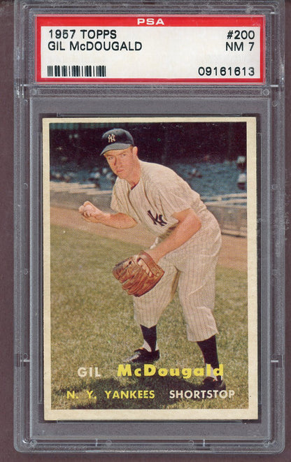 1957 Topps Baseball #200 Gil McDougald Yankees PSA 7 NM 563645