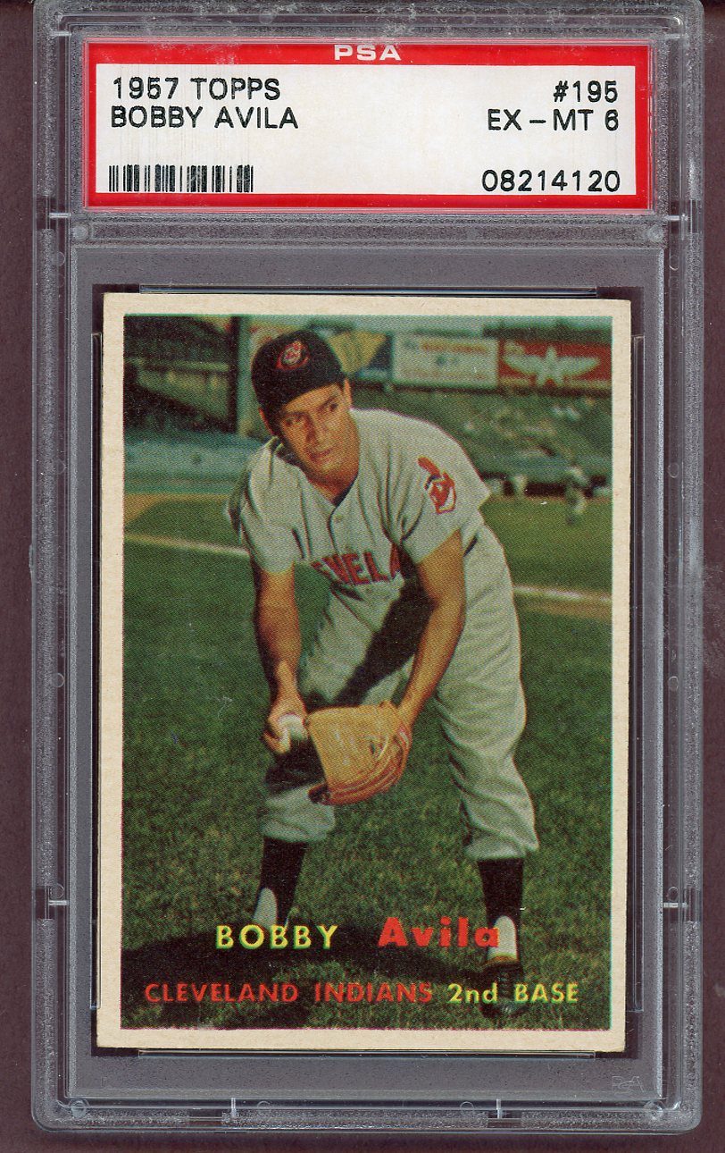 1957 Topps Baseball #195 Bobby Avila Indians PSA 6 EX-MT 563646