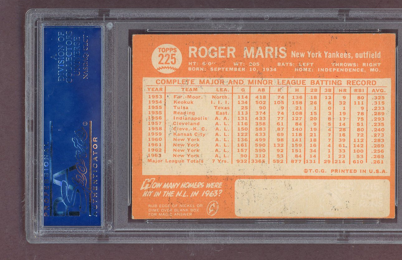 1964 Topps Baseball #225 Roger Maris Yankees PSA 5 EX  563647