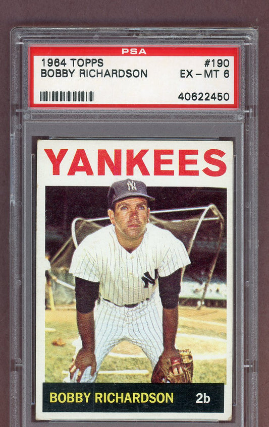 1964 Topps Baseball #190 Bobby Richardson Yankees PSA 6 EX-MT 563652