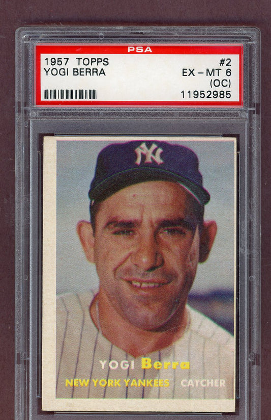1957 Topps Baseball #002 Yogi Berra Yankees PSA 6 EX-MT oc 563663