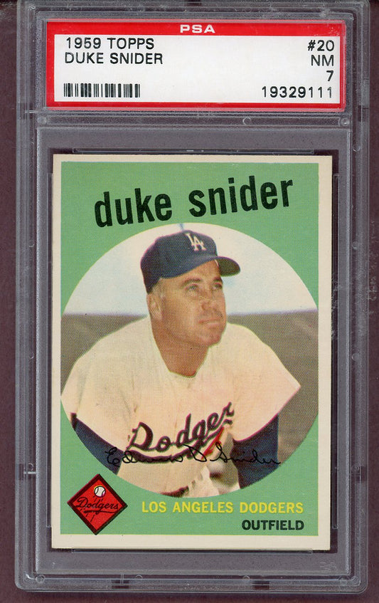 1959 Topps Baseball #020 Duke Snider Dodgers PSA 7 NM 563665