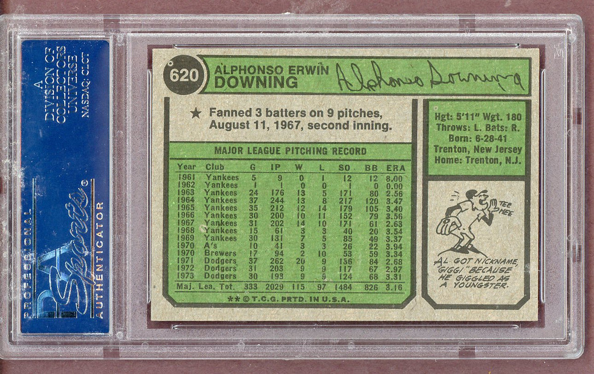 1974 Topps Baseball #620 Al Downing Dodgers PSA 9 MINT 563670