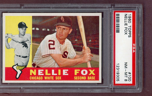 1960 Topps Baseball #100 Nellie Fox White Sox PSA 8 NM/MT 563672