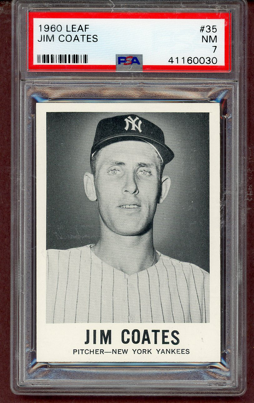 1960 Leaf Baseball #035 Jim Coates Yankees PSA 7 NM  563677