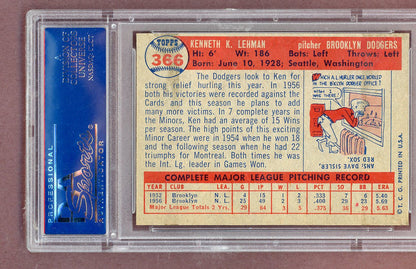 1957 Topps Baseball #366 Ken Lehman Dodgers PSA 6 EX-MT 563683
