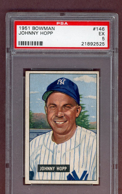 1951 Bowman Baseball #146 Johnny Hopp Yankees PSA 5 EX 563684