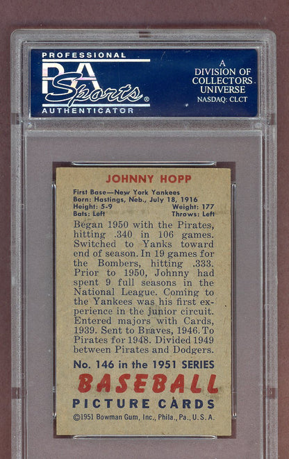 1951 Bowman Baseball #146 Johnny Hopp Yankees PSA 5 EX 563684